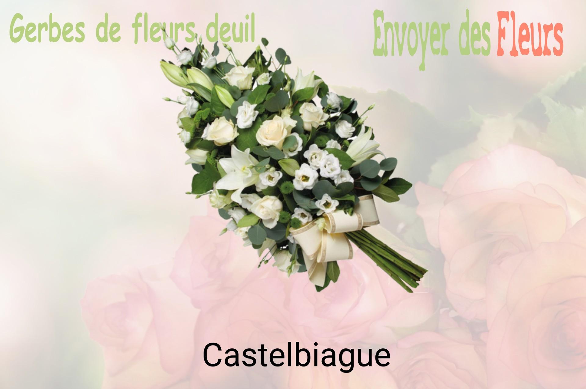 Gerbe de fleurs de deuil livrée à Castelbiague